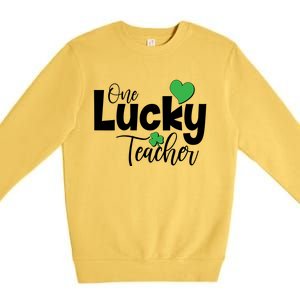 St Patricks Day One Lucky Teacher Premium Crewneck Sweatshirt