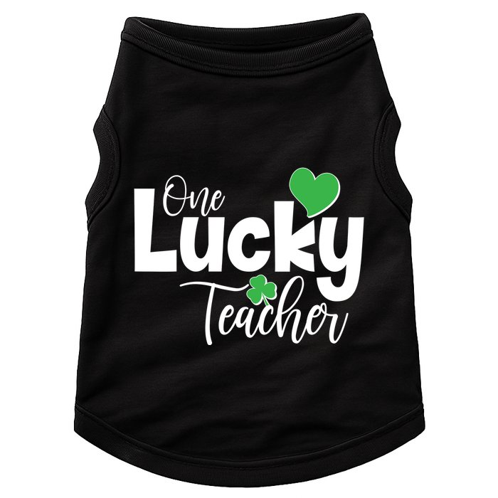 St Patricks Day One Lucky Teacher Doggie Tank