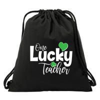 St Patricks Day One Lucky Teacher Drawstring Bag