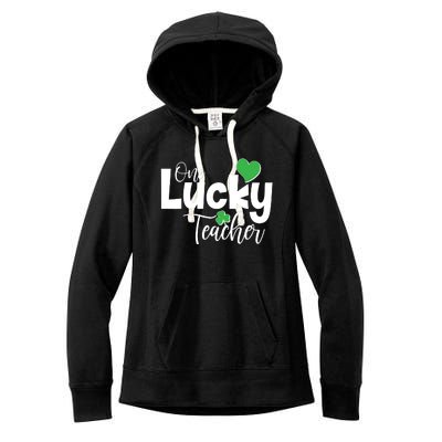 St Patricks Day One Lucky Teacher Women's Fleece Hoodie