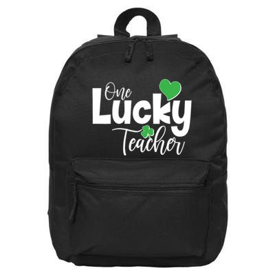 St Patricks Day One Lucky Teacher 16 in Basic Backpack