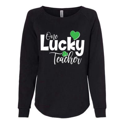 St Patricks Day One Lucky Teacher Womens California Wash Sweatshirt