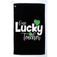 St Patricks Day One Lucky Teacher Golf Towel