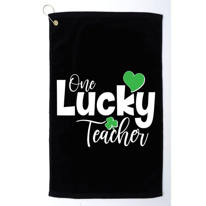 St Patricks Day One Lucky Teacher Golf Towel