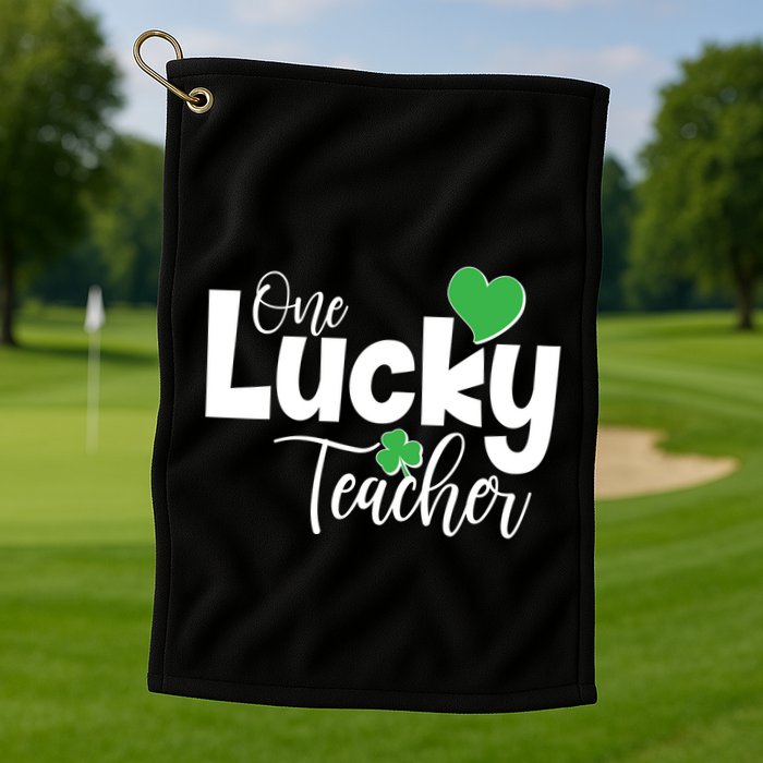 St Patricks Day One Lucky Teacher Golf Towel