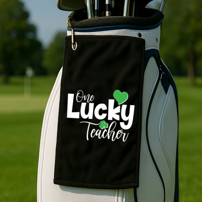 St Patricks Day One Lucky Teacher Golf Towel