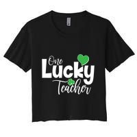 St Patricks Day One Lucky Teacher Women's Crop Top Tee