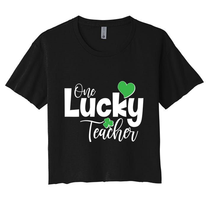 St Patricks Day One Lucky Teacher Women's Crop Top Tee