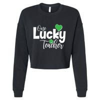 St Patricks Day One Lucky Teacher Cropped Pullover Crew