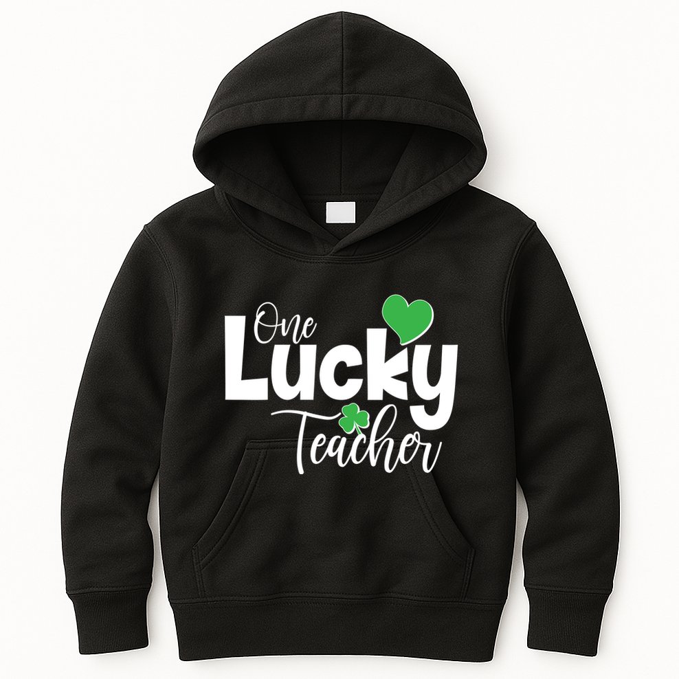St Patricks Day One Lucky Teacher Kids Hoodie