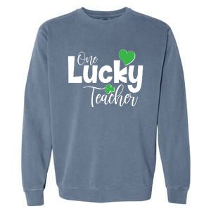 St Patricks Day One Lucky Teacher Garment-Dyed Sweatshirt