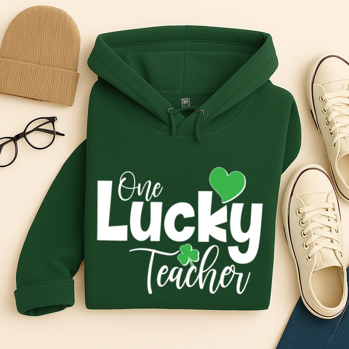 St Patricks Day One Lucky Teacher Hoodie