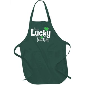 St Patricks Day One Lucky Teacher Full-Length Apron With Pockets