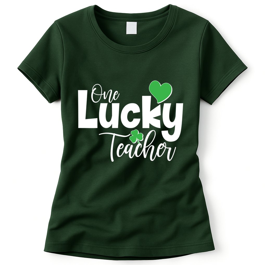 St Patricks Day One Lucky Teacher Womens T-Shirt