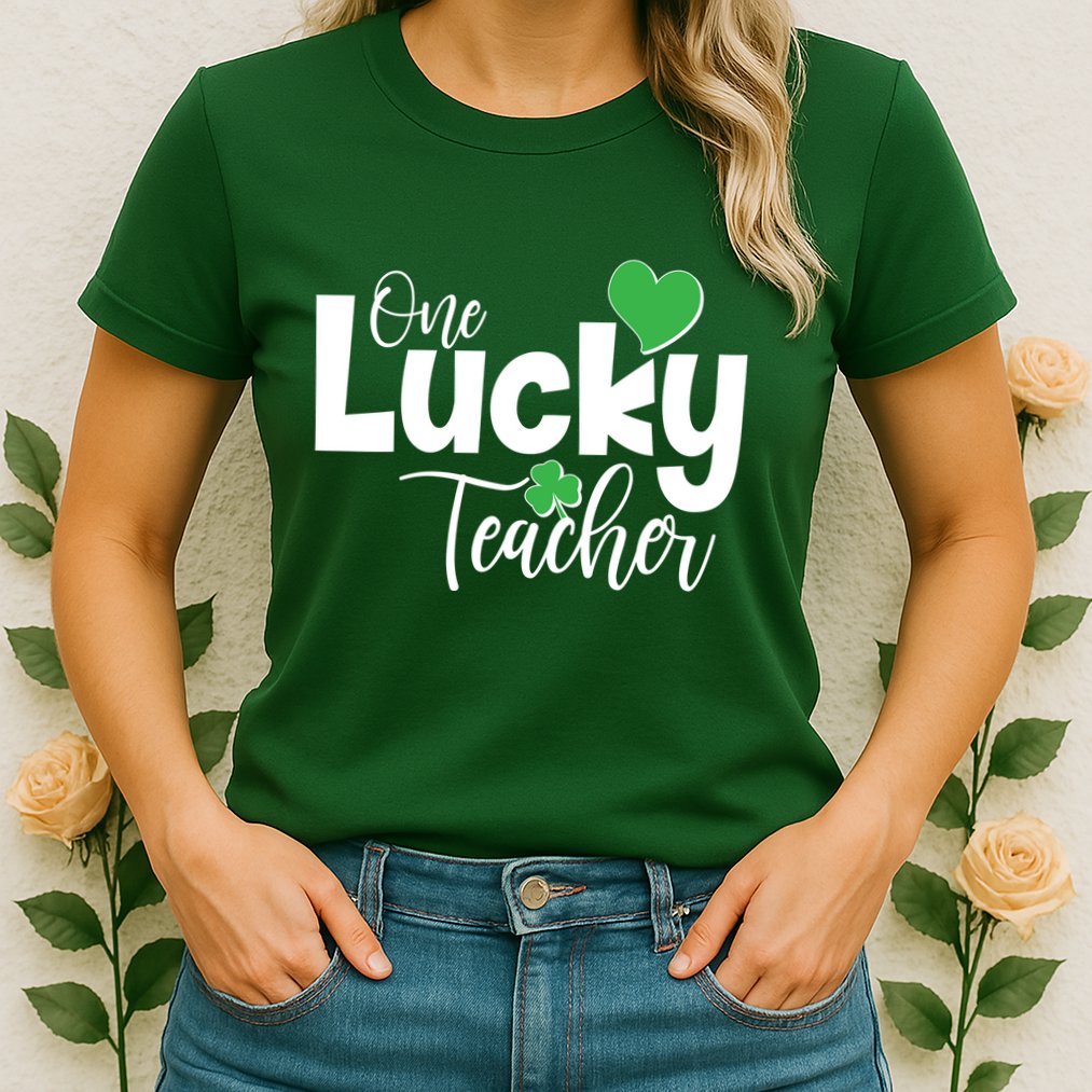 St Patricks Day One Lucky Teacher Womens T-Shirt