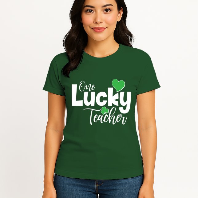 St Patricks Day One Lucky Teacher Womens T-Shirt