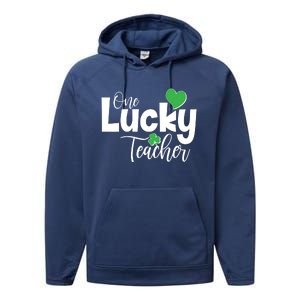 St Patricks Day One Lucky Teacher Performance Fleece Hoodie