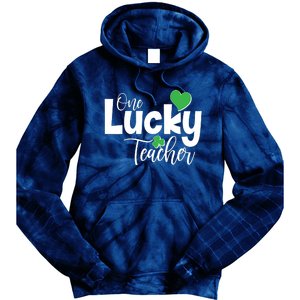 St Patricks Day One Lucky Teacher Tie Dye Hoodie