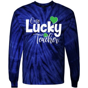 St Patricks Day One Lucky Teacher Tie-Dye Long Sleeve Shirt