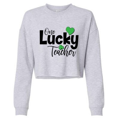 St Patricks Day One Lucky Teacher Cropped Pullover Crew