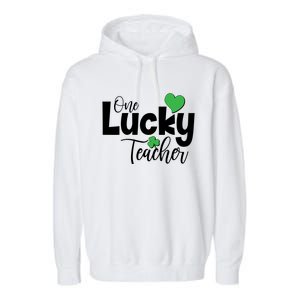 St Patricks Day One Lucky Teacher Garment-Dyed Fleece Hoodie