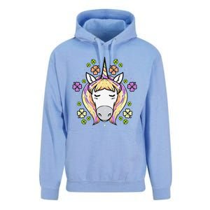 St Patricks Day Shamrock Unicorn Irish Unicorn Face Unisex Surf Hoodie