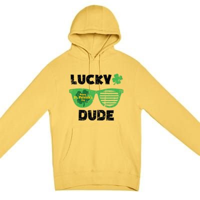 St Patrick's Day Vintage Funny Irish Lucky Dude Cute Gift Premium Pullover Hoodie