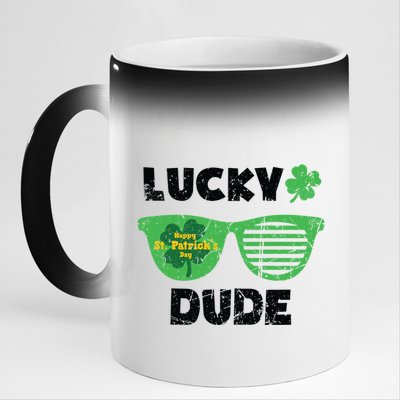 St Patrick's Day Vintage Funny Irish Lucky Dude Cute Gift 11oz Black Color Changing Mug