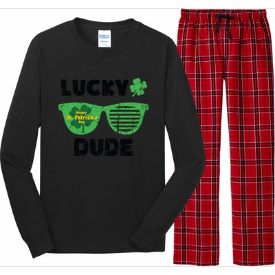 St Patrick's Day Vintage Funny Irish Lucky Dude Cute Gift Long Sleeve Pajama Set