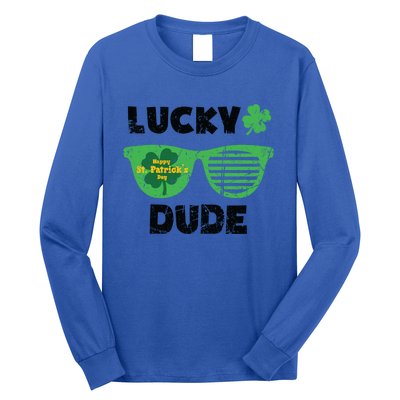 St Patrick's Day Vintage Funny Irish Lucky Dude Cute Gift Long Sleeve Shirt