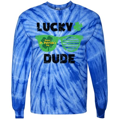 St Patrick's Day Vintage Funny Irish Lucky Dude Cute Gift Tie-Dye Long Sleeve Shirt