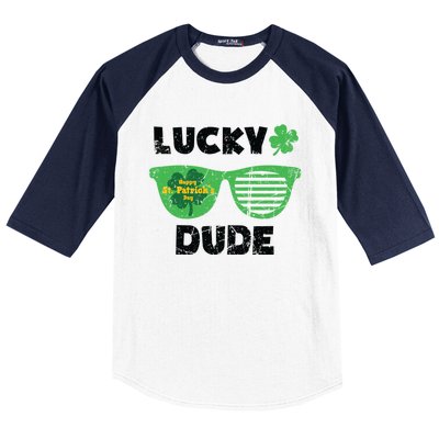 St Patrick's Day Vintage Funny Irish Lucky Dude Cute Gift Baseball Sleeve Shirt