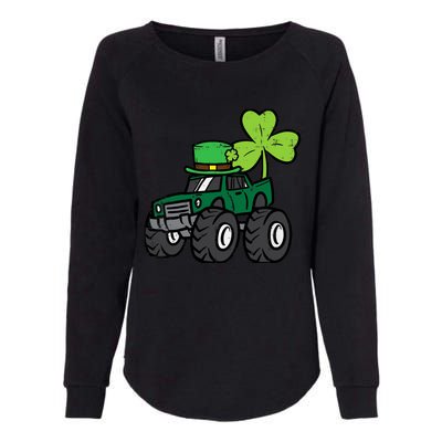 St Patrick Day Monster Truck Saint Pattys Irish Boy Womens California Wash Sweatshirt