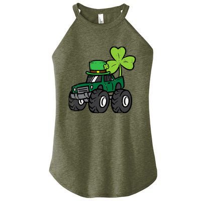 St Patrick Day Monster Truck Saint Pattys Irish Boy Women's Perfect Tri Rocker Tank