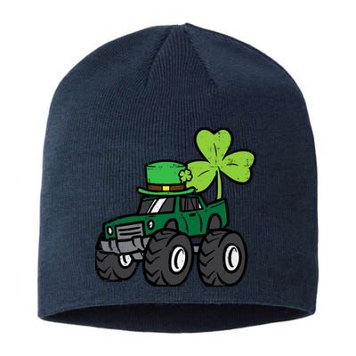 St Patrick Day Monster Truck Saint Pattys Irish Boy Sustainable Beanie