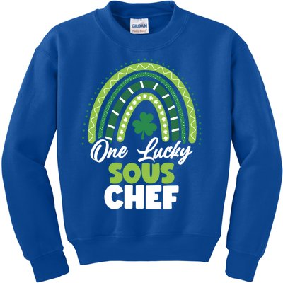 St Patricks Day One Lucky Sous Chef Funny Gift Kids Sweatshirt