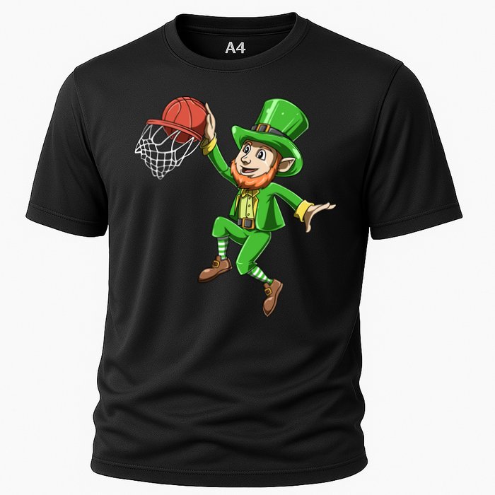 St Patrick's Day Basketball Irish Basketball Dunk Leprechaun Great Gift Cooling Performance Crew T-Shirt