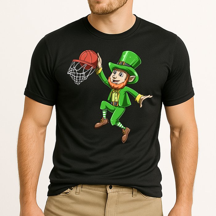 St Patrick's Day Basketball Irish Basketball Dunk Leprechaun Great Gift Cooling Performance Crew T-Shirt