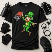St Patrick's Day Basketball Irish Basketball Dunk Leprechaun Great Gift Cooling Performance Crew T-Shirt