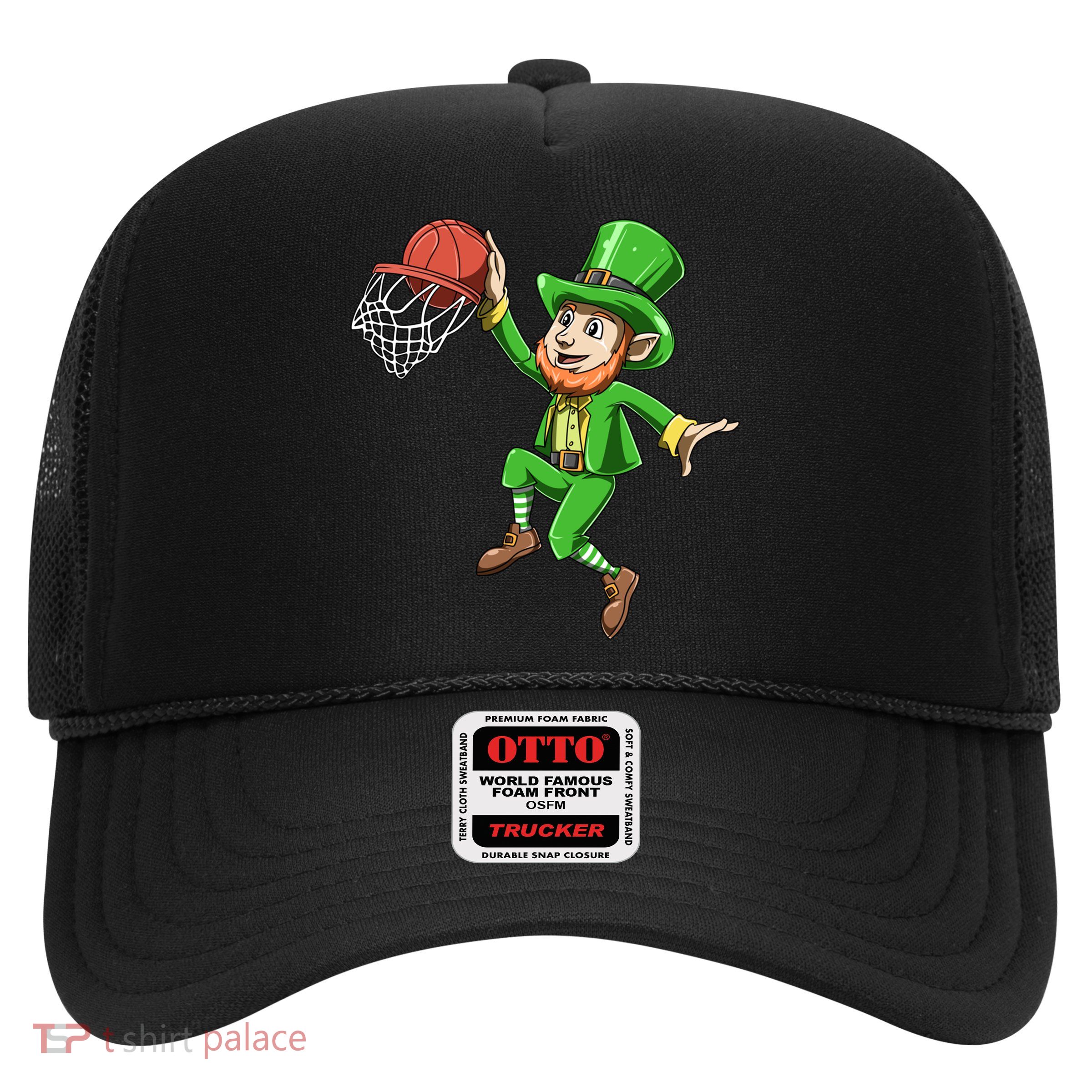 St Patrick's Day Basketball Irish Basketball Dunk Leprechaun Great Gift Trucker Hat