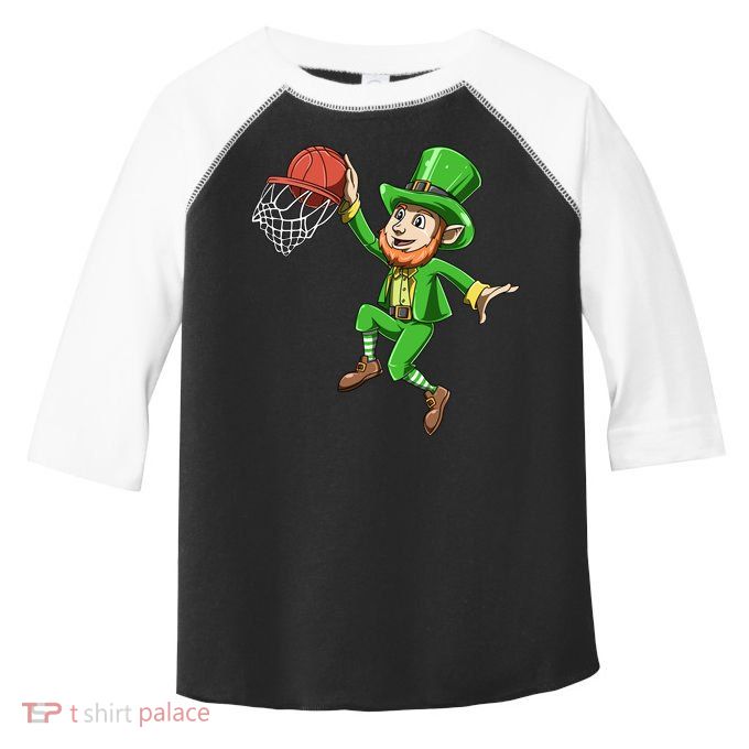 St Patrick's Day Basketball Irish Basketball Dunk Leprechaun Great Gift Toddler Fine Jersey T-Shirt