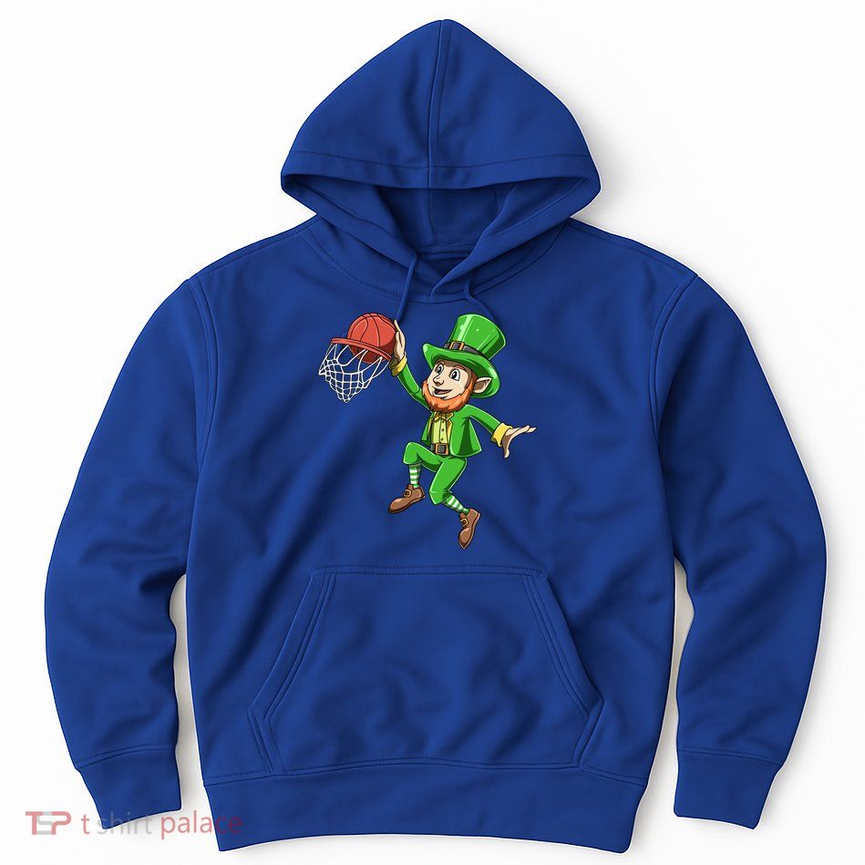 St Patrick's Day Basketball Irish Basketball Dunk Leprechaun Great Gift Hoodie
