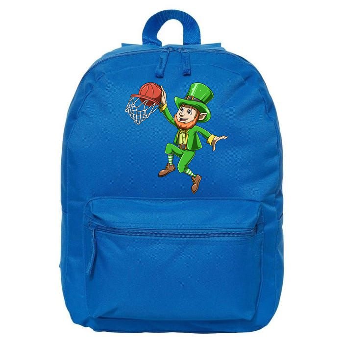 St Patrick's Day Basketball Irish Basketball Dunk Leprechaun Great Gift 16 in Basic Backpack