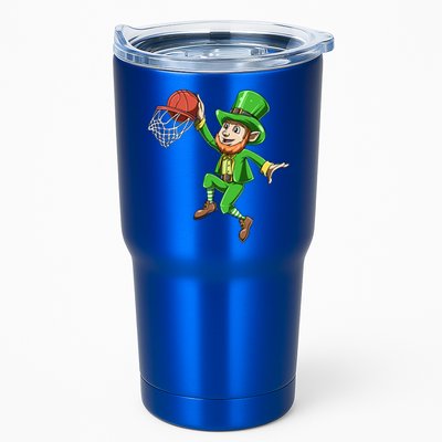 St Patrick's Day Basketball Irish Basketball Dunk Leprechaun Great Gift Tumbler