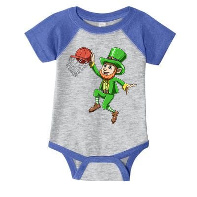 St Patrick's Day Basketball Irish Basketball Dunk Leprechaun Great Gift Infant Baby Jersey Bodysuit