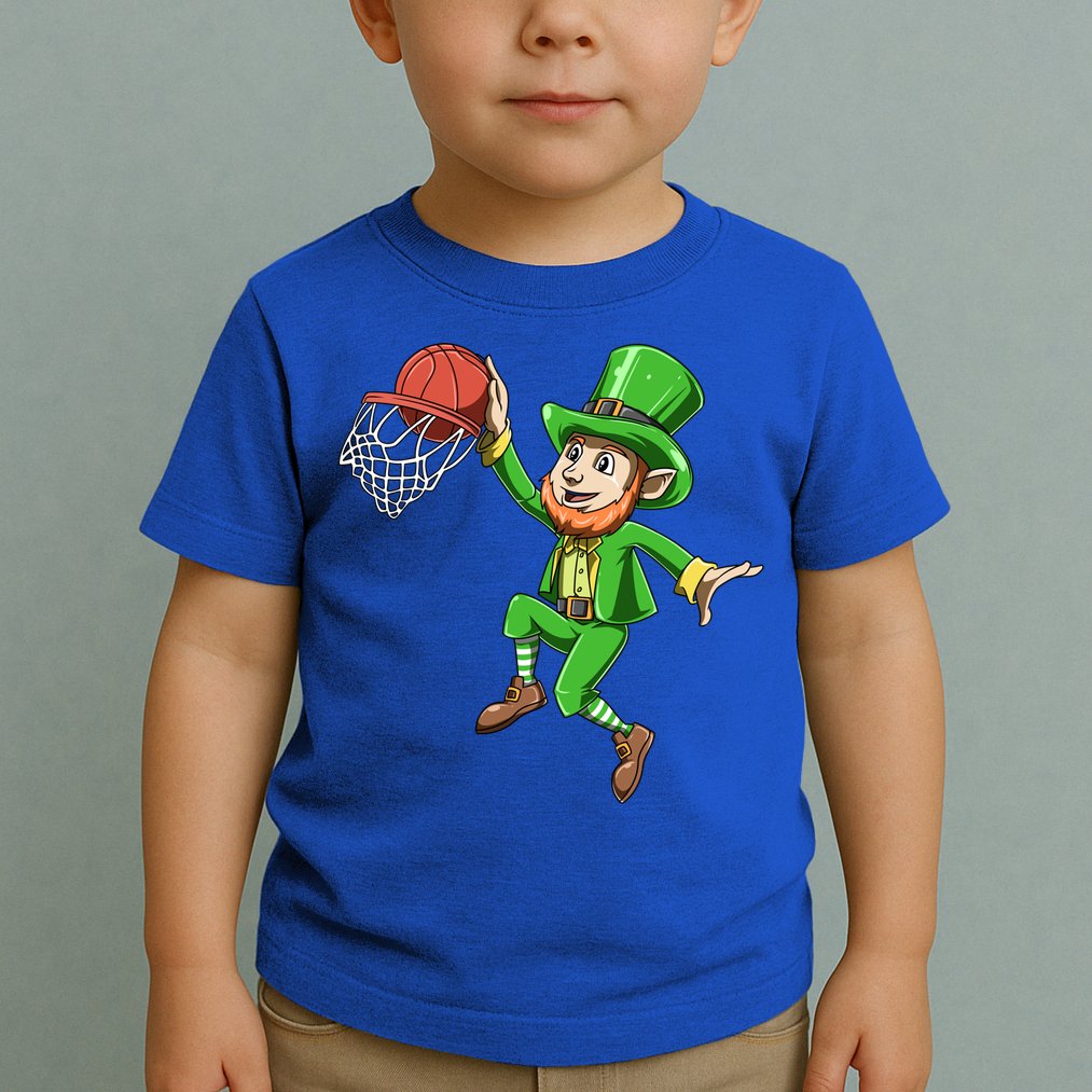 St Patrick's Day Basketball Irish Basketball Dunk Leprechaun Great Gift Toddler T-Shirt