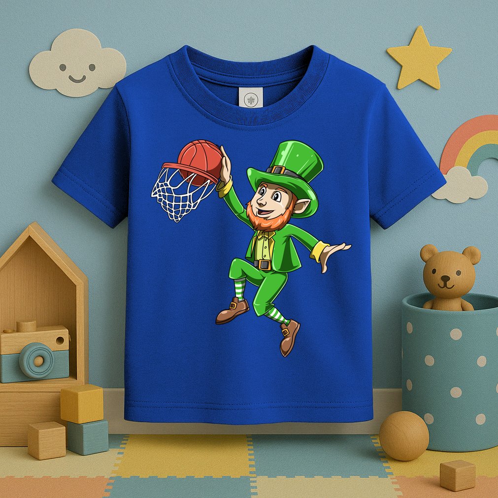 St Patrick's Day Basketball Irish Basketball Dunk Leprechaun Great Gift Toddler T-Shirt