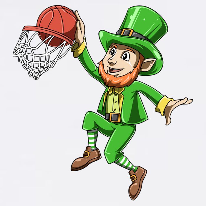 St Patrick's Day Basketball Irish Basketball Dunk Leprechaun Great Gift Garment-Dyed Sweatshirt