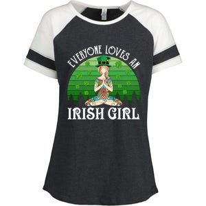 St Patricks Day Everyone Loves An Irish Yoga Gift Enza Ladies Jersey Colorblock Tee