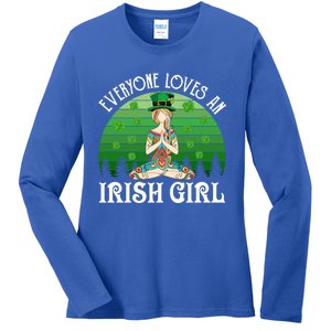 St Patricks Day Everyone Loves An Irish Yoga Gift Ladies Long Sleeve Shirt